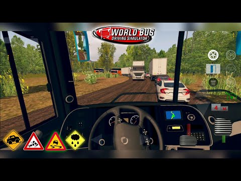 World Bus Driving Simulator - Suspension Test on Mud/Dirt Road with 8x2 Bus GamePlay