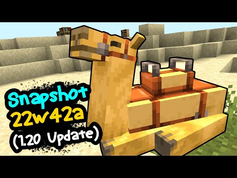 MINECRAFT 1.20 SNAPSHOT 22W42A CAMELS, RAFT, HANGING BOARD, CHISELED BOOKSHELF &amp; BAMBOO ITEMS