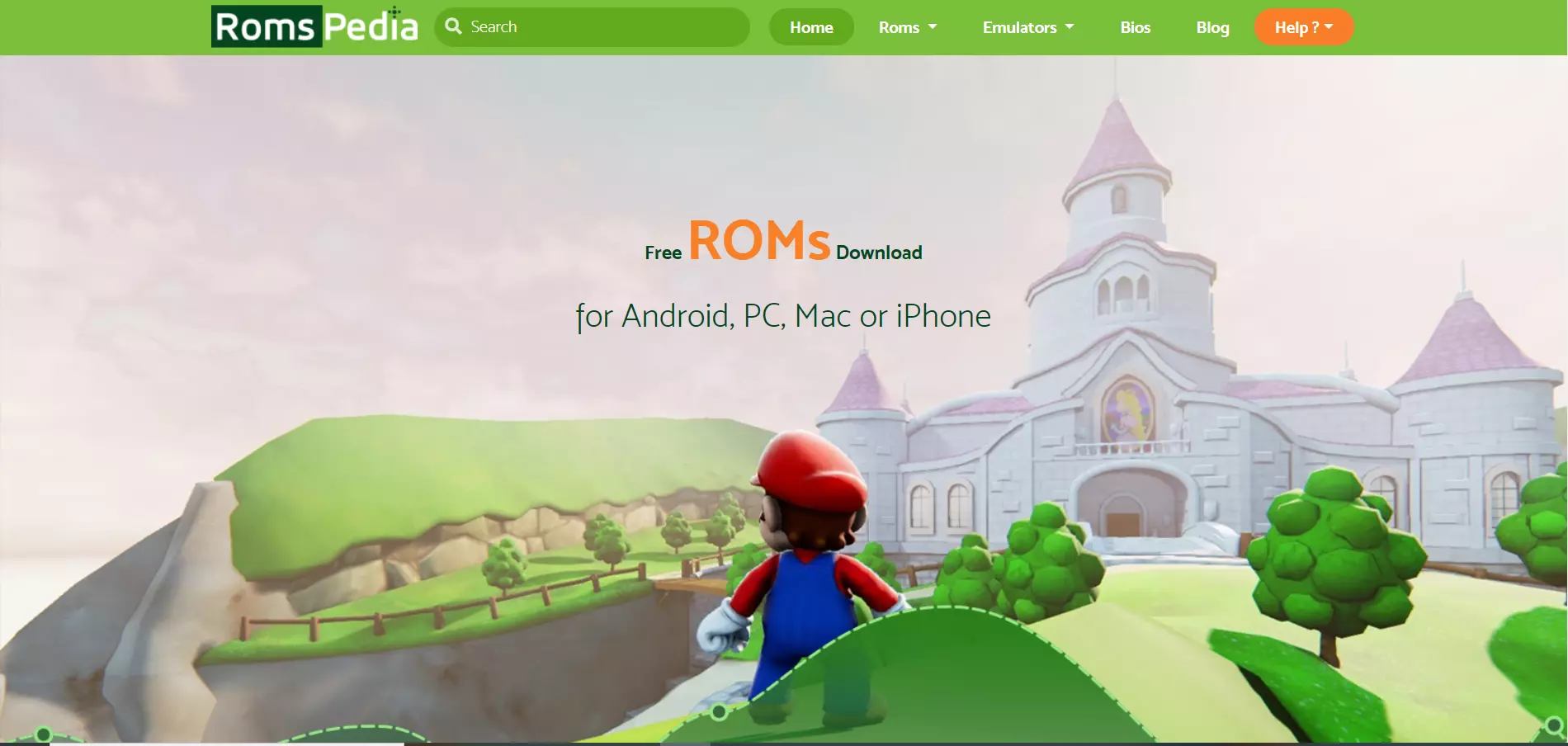 ROMSPEDIA website with Free Games for PC