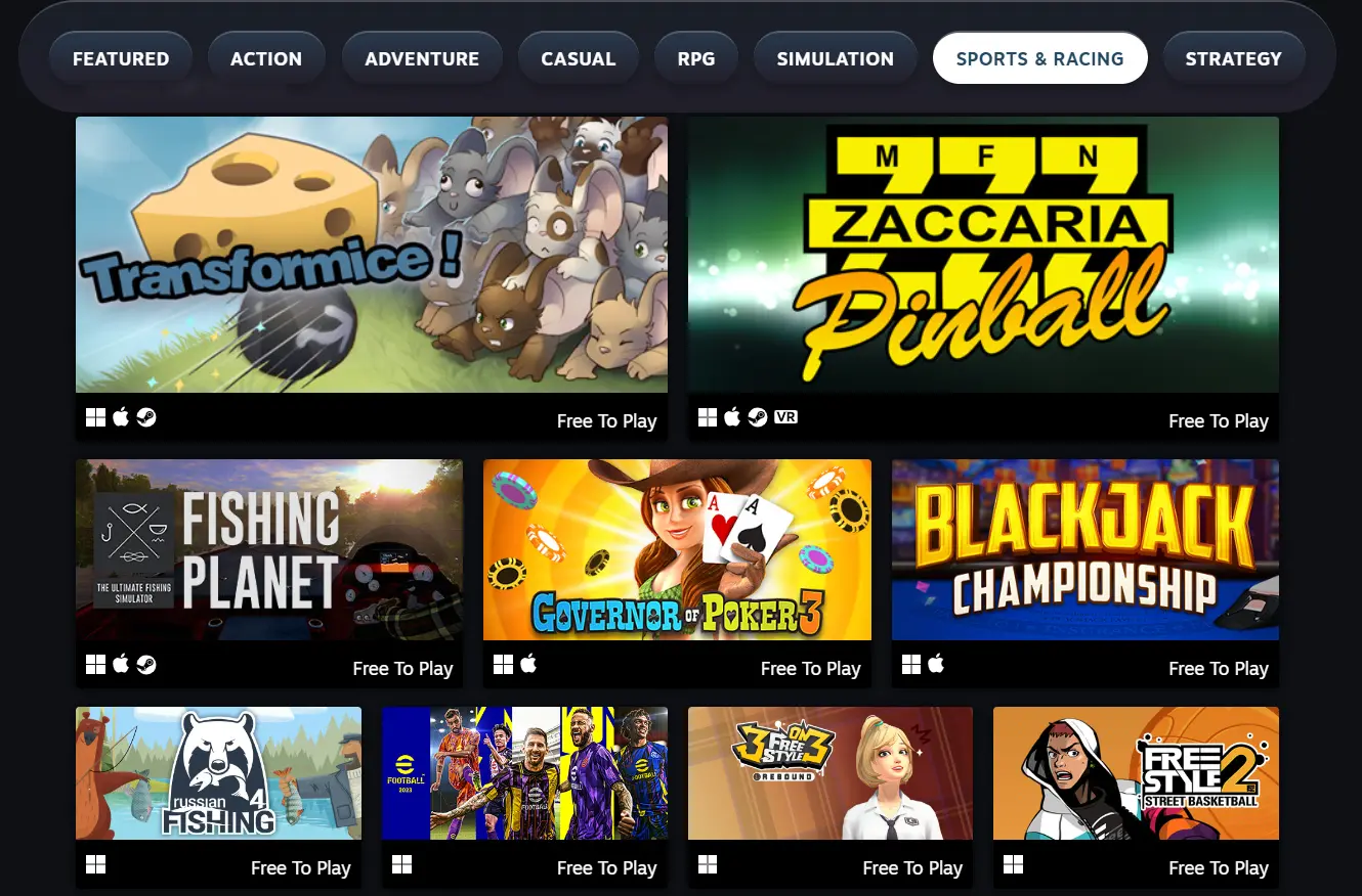 Sports and Racing Games on Steam