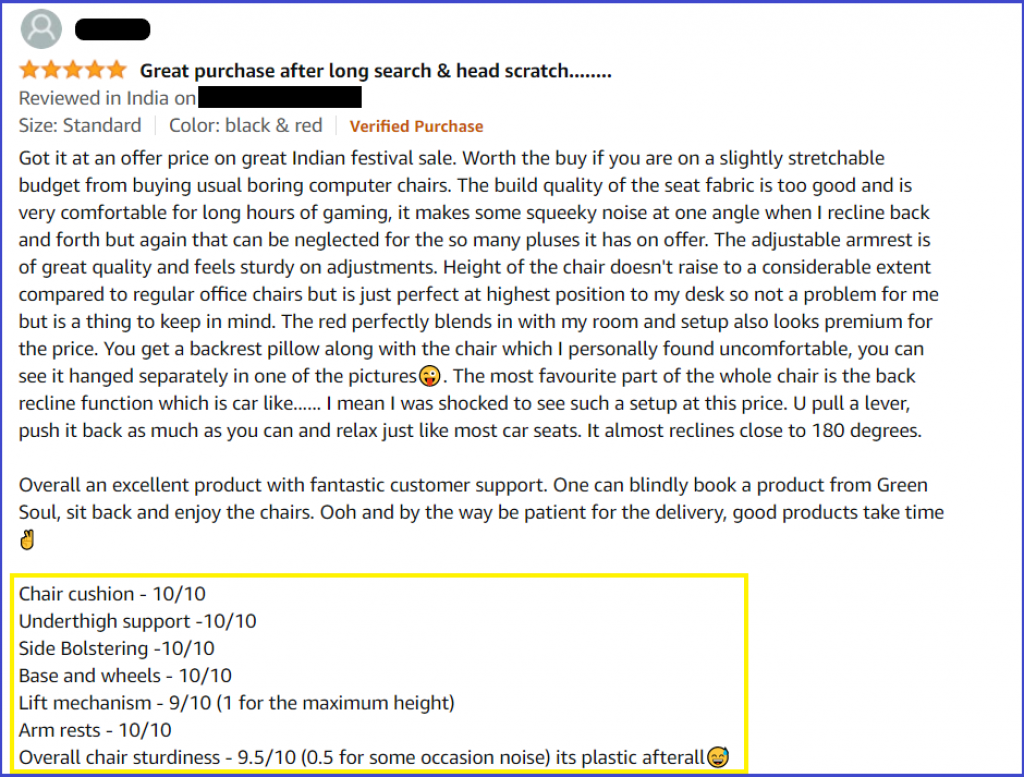 Green Soul Beast Gaming Chair Review From Verified Buyer On Amazon