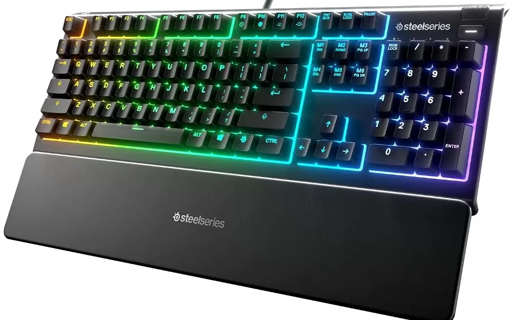 SteelSeries Apex 3 RGB Gaming Keyboard (Whisper Quiet Gaming Switch)