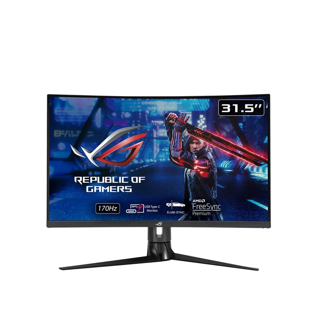ASUS XG32VC ROG Strix 31.5-inch WQHD 1400P Curved Gaming Monitor with FreeSync Premium Pro 125 SRGB and Extreme Low Motio