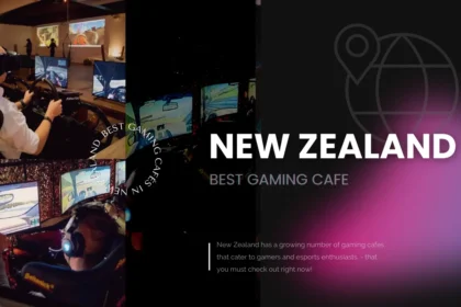 Gamers enjoying racing simulators at a