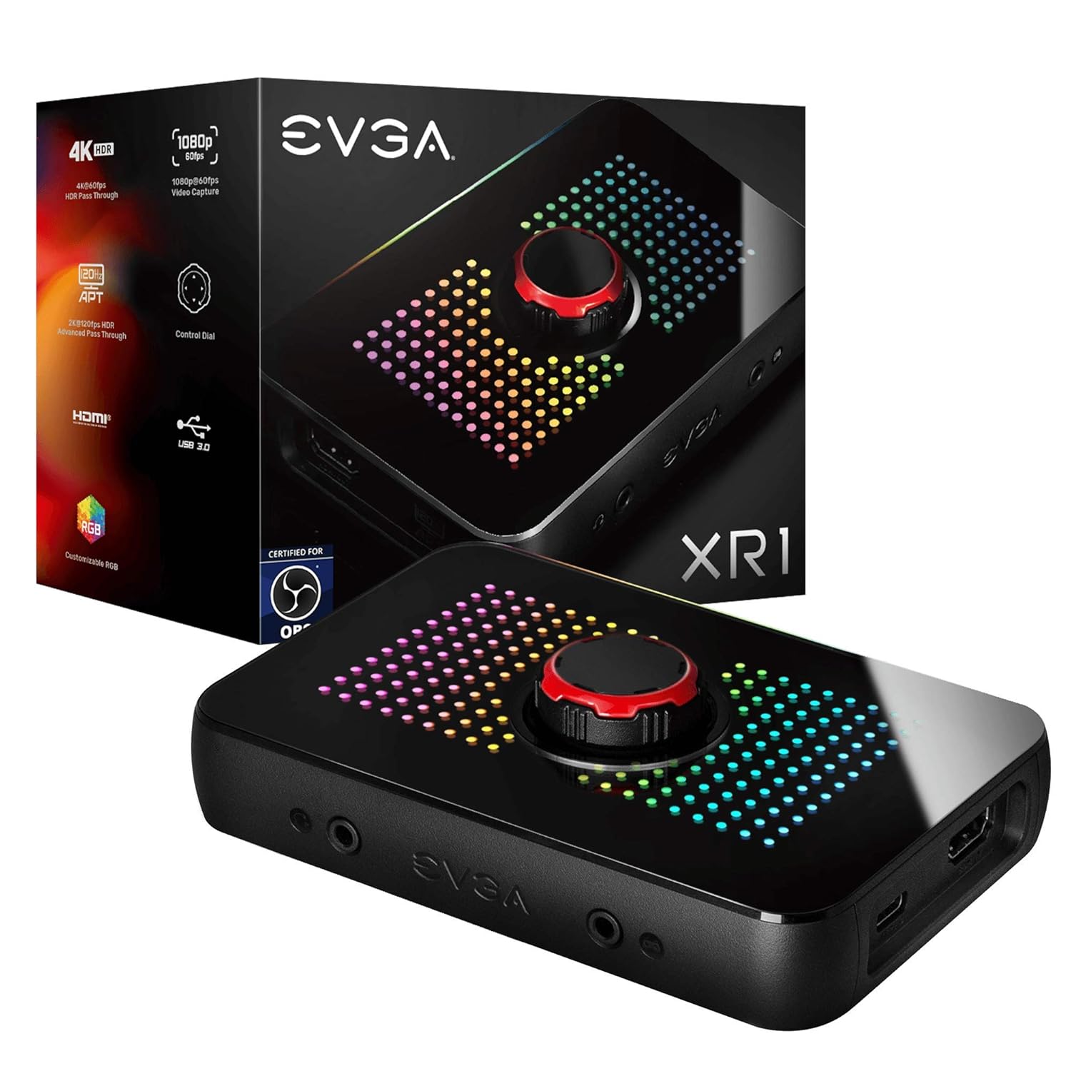 EVGA XR1 Capture Card OBS Certified 4K Passthrough ARGB