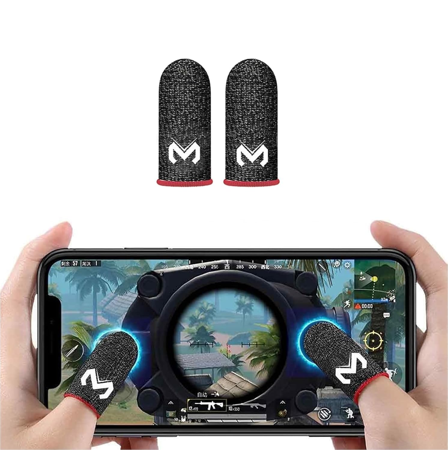MEMO Gaming Finger Sleeves Silver Fiber One Pair