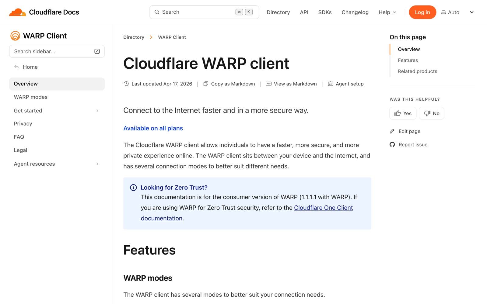 Best Gaming VPN in India (2026): 6 Picks That Actually Cut Ping 23 Cloudflare WARP client page, the free 1.1.1.1 network app