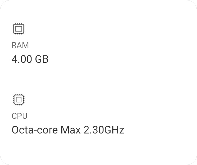 137,043 Free Fire MAX Eliminations on a 4GB Phone: Adarsh's Settings and Story 18 Phone spec screen showing 4.00 GB RAM and an octa-core 2.30 GHz CPU