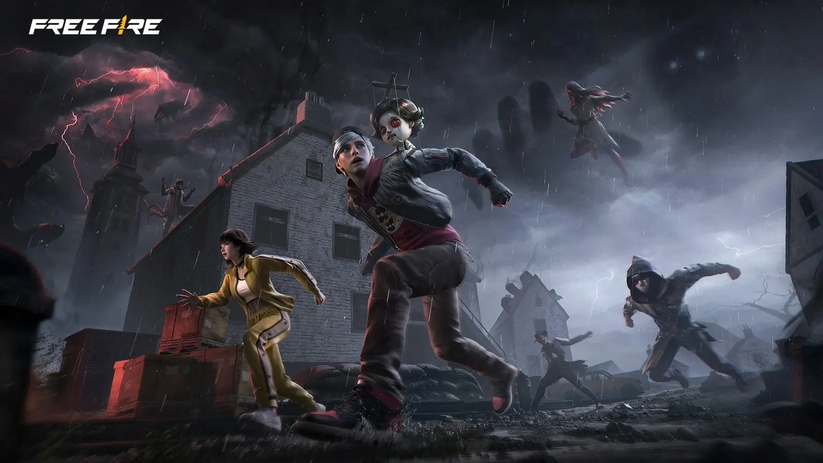 BGMI and Free Fire Halloween 2026: Events, End Dates and Free Rewards 26 Free Fire The Unseen key art: players run through a dark stormy town while a doll and hooded figures chase them