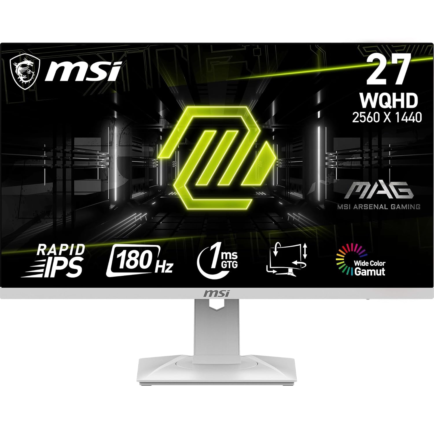 MSI MAG 274QRFW 27-inch QHD white gaming monitor