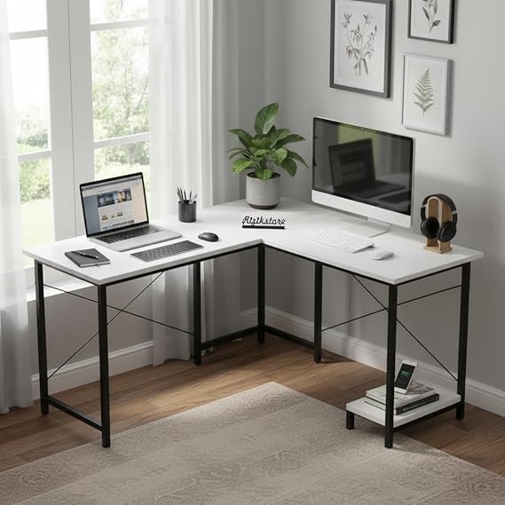 RIZIK STORE 50-Inch L-Shaped Corner Desk